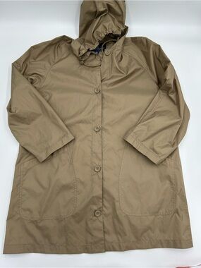 London Fog Hooded Trench Coat - Tan S
